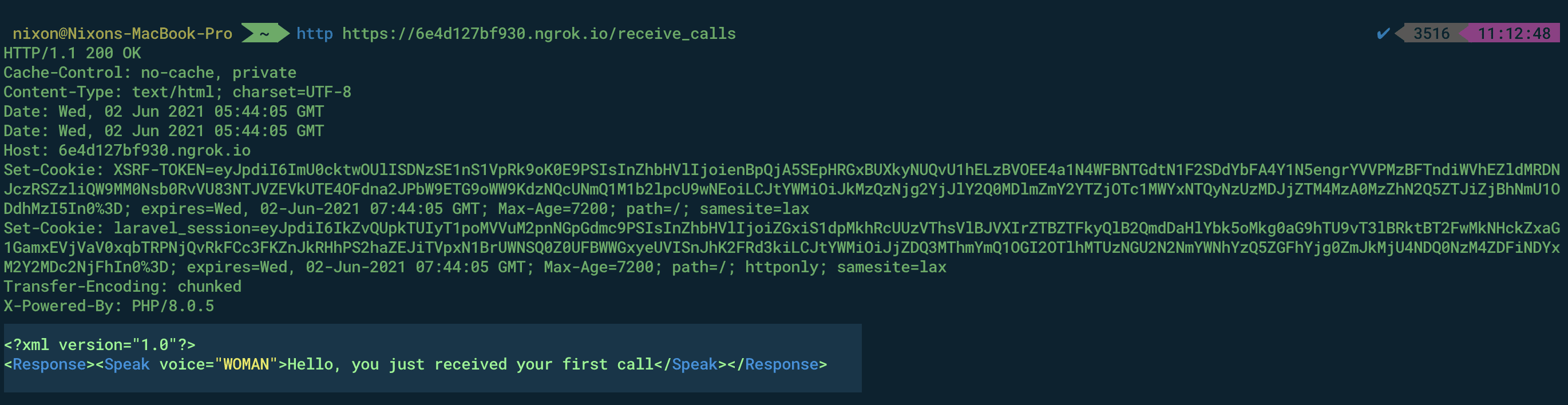 XML document with Speak XML element