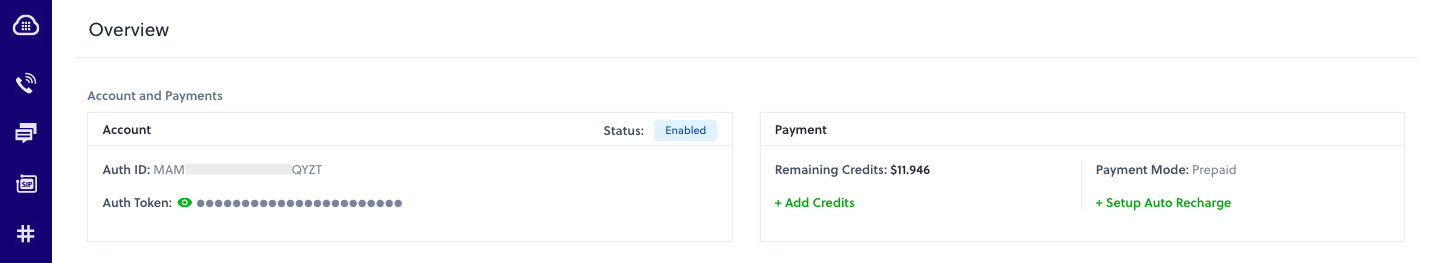 Find Your Auth Credentials on Plivo Console