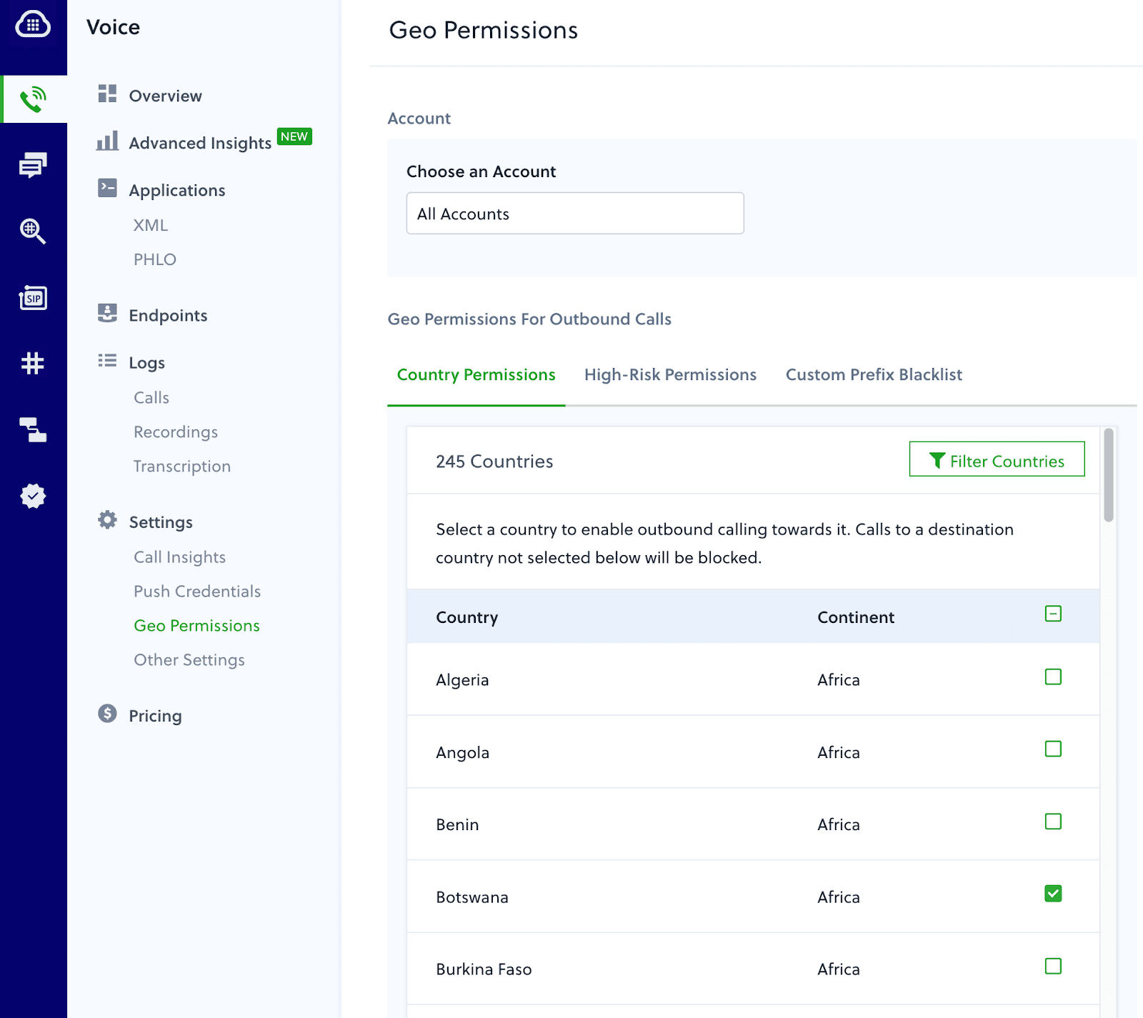 international calling restrictions for high risk countries save from toll fraud attacks