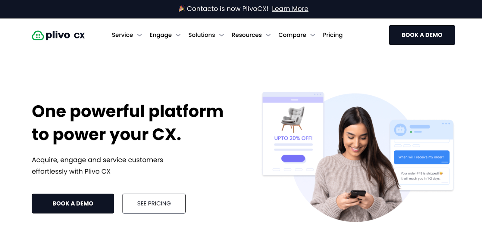 Plivo CX Service’s omnichannel customer support solution 