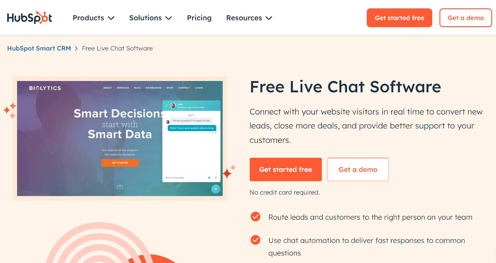 Provide personalized resolutions to your customers using HubSpot’s live chat app