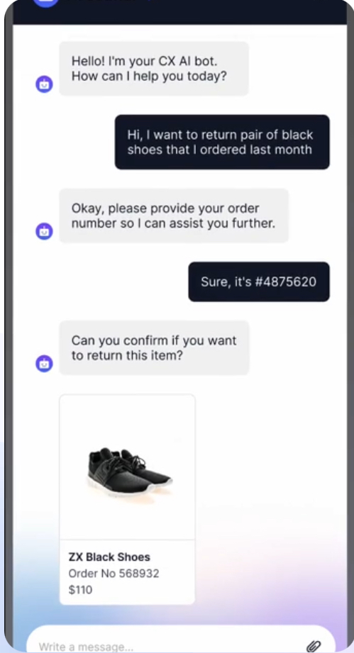 Plivo CX chatbot in action