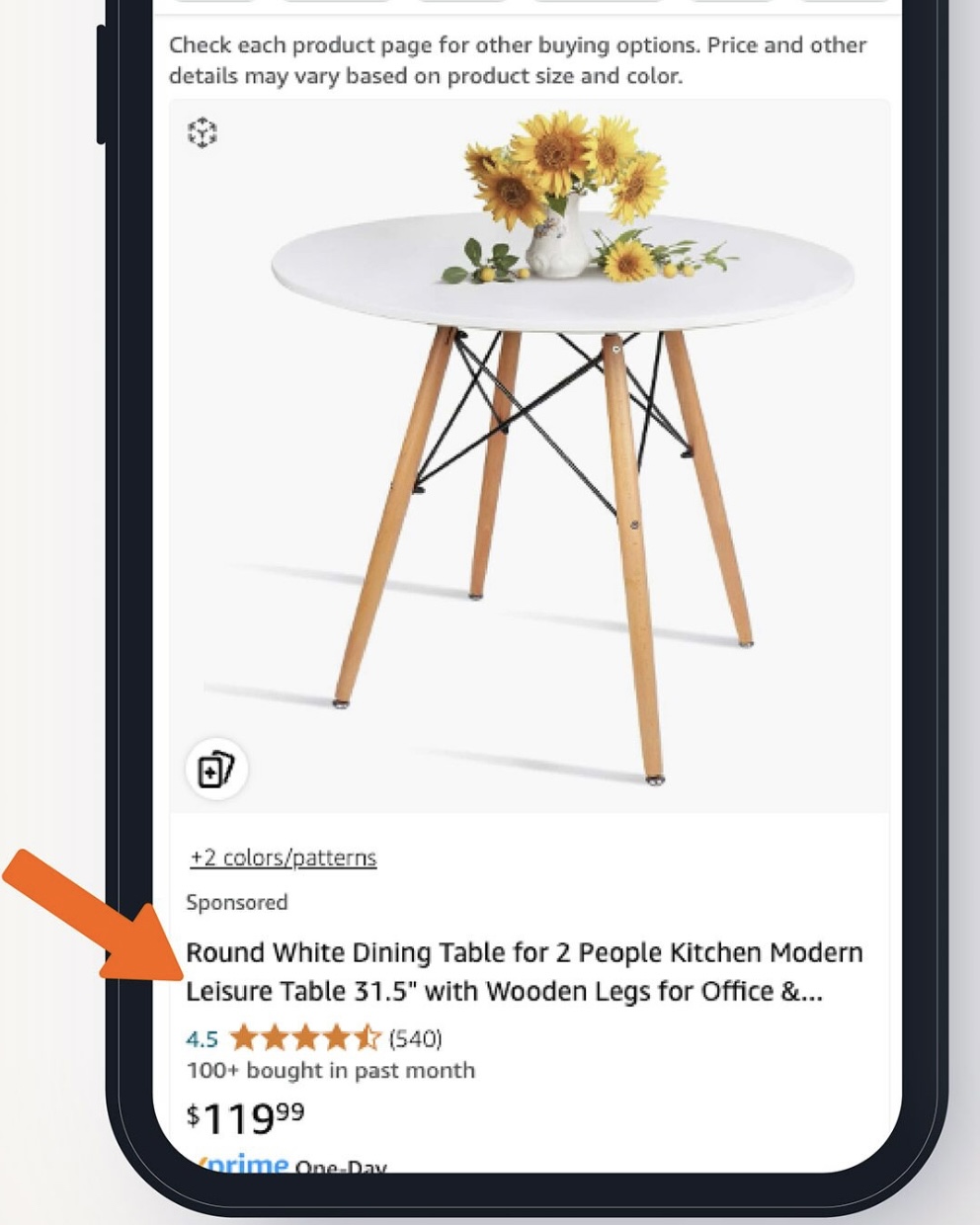 Amazon’s product page