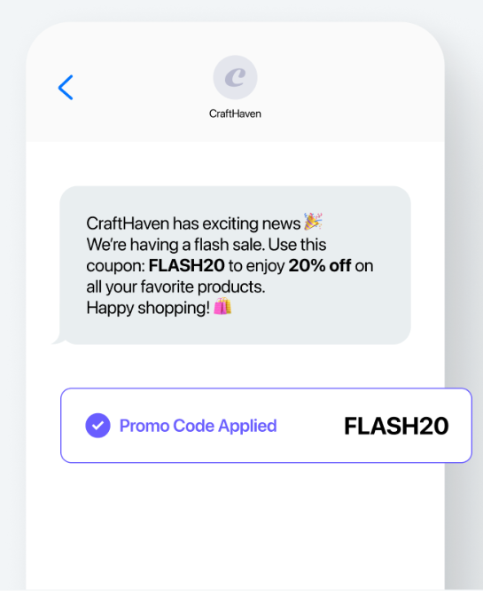 Image showing an SMS campaign announcement for a flash sale.