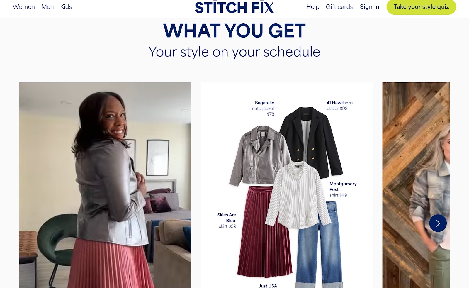 Stitch Fix homepage