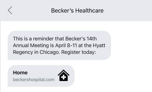 Image showing SMS reminders for an in-store event.