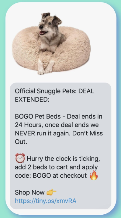 Image showing a customer receiving an SMS with exclusive deals.