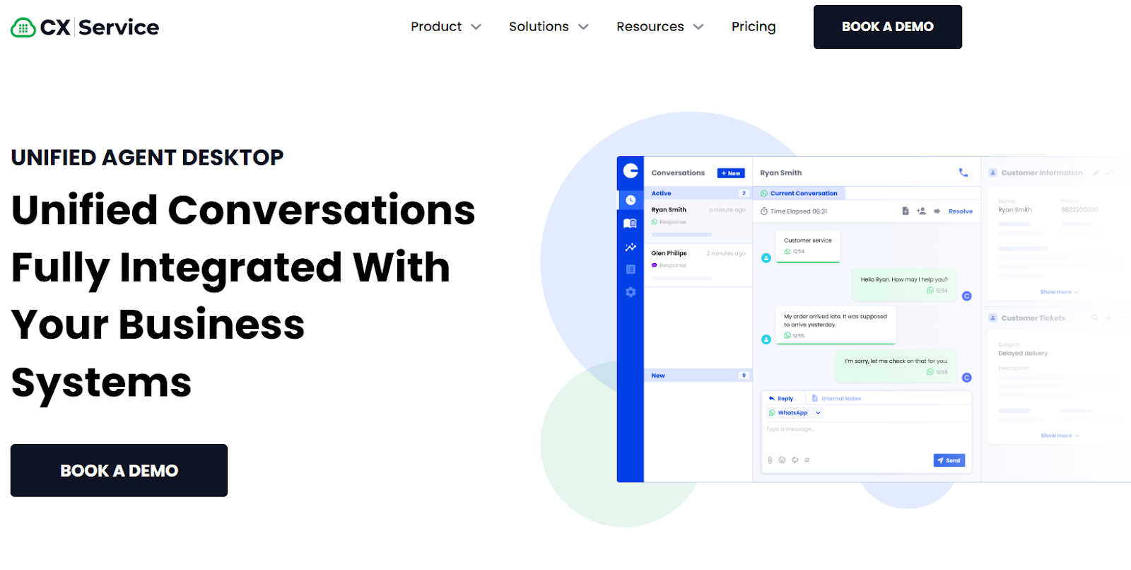  Image showing Plivo CX's Unified Agent Desktop in action