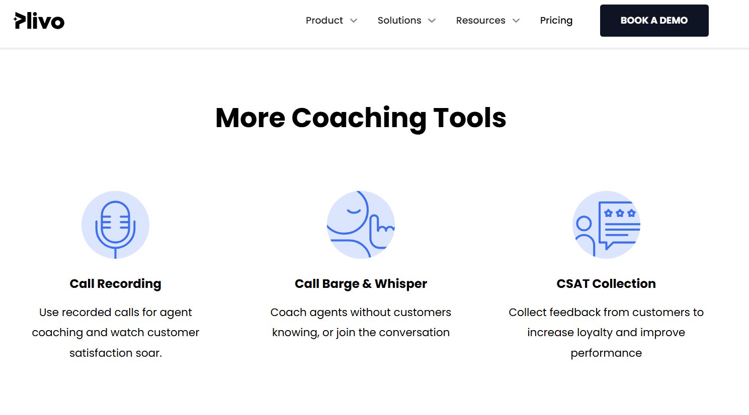 Image showing Plivo CX's coaching tools