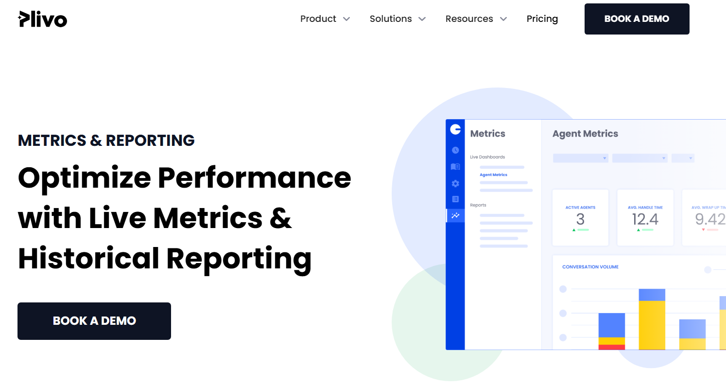 Image showing Plivo CX's Metrics and Reporting tool