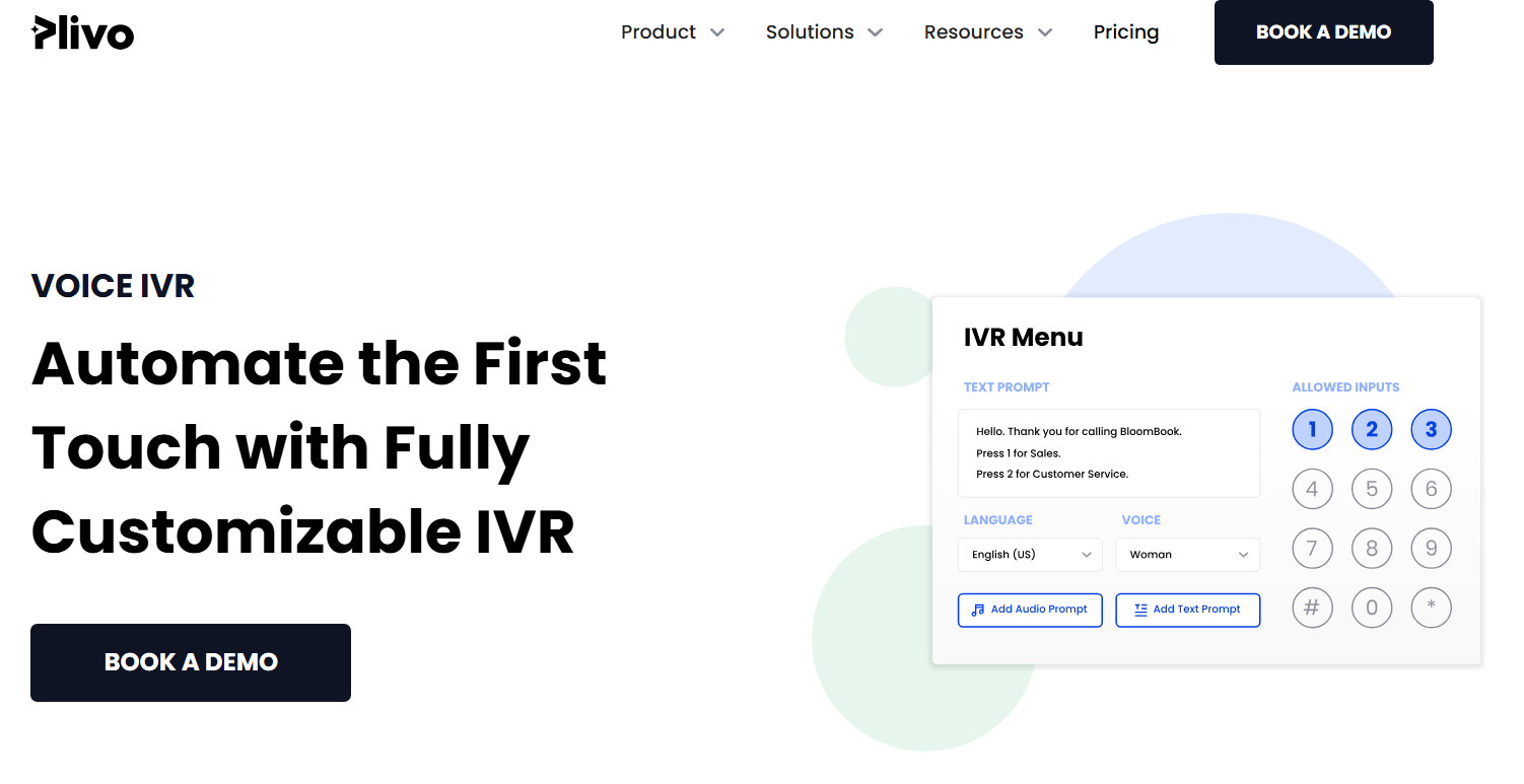  Image showing Plivo CX's IVR software in action