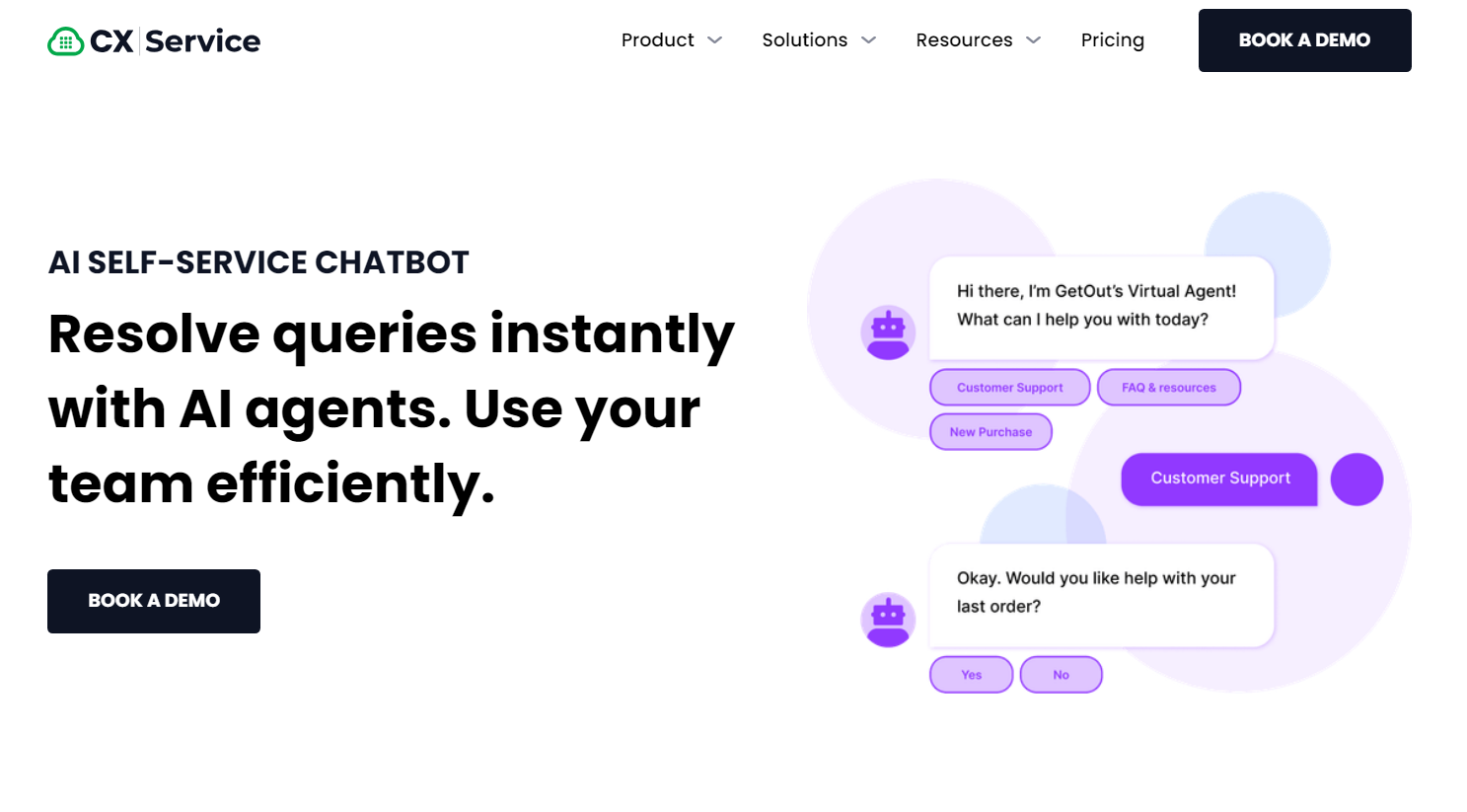 AI chatbot interface assisting with customer queries.