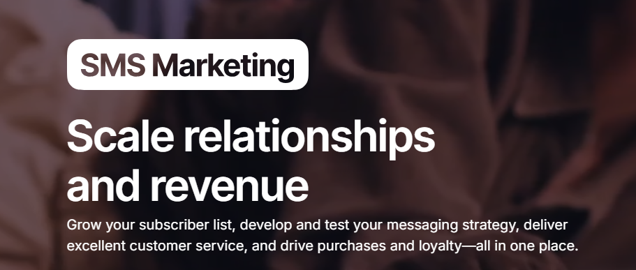 Screenshot showing Postscript’s homepage about SMS campaign creation.