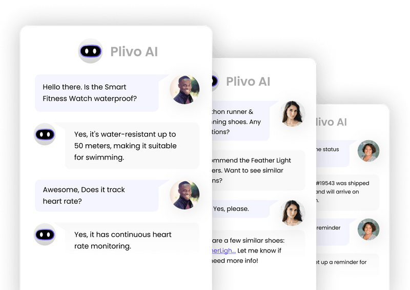 Image showing customer interaction on Plivo AI.