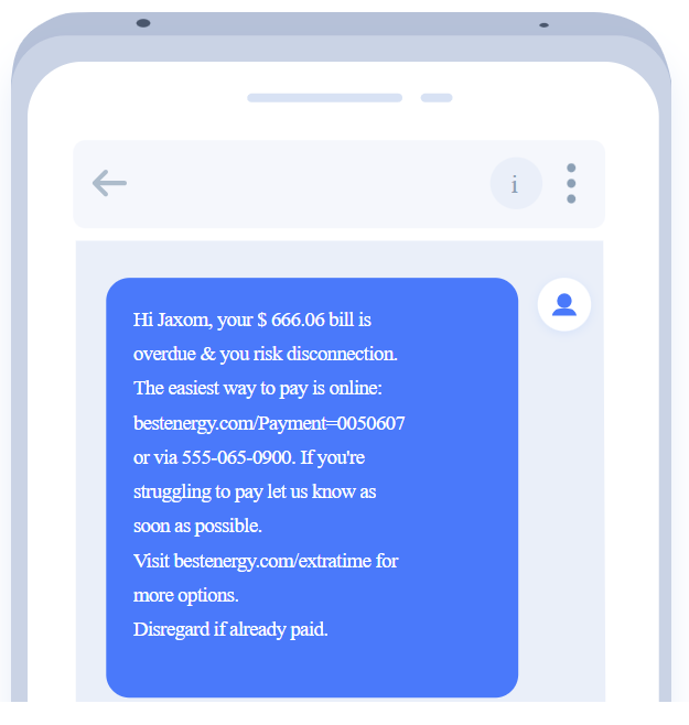 Image showing a firm payment reminder, stressing urgency.