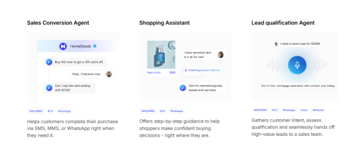 Sales-focused agentic workflow examples helping qualify leads and close sales