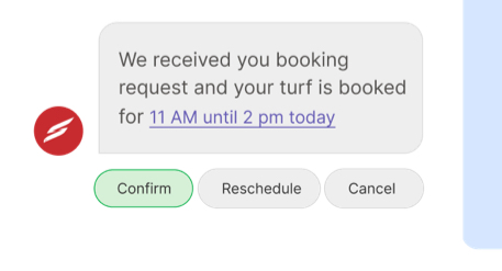 RCS message for booking confirmation