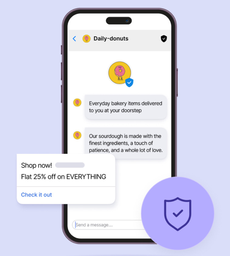 Verified RCS message from “Daily-donuts”