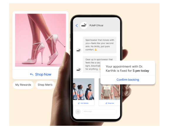 Example of conversational business messaging for RCS pricing